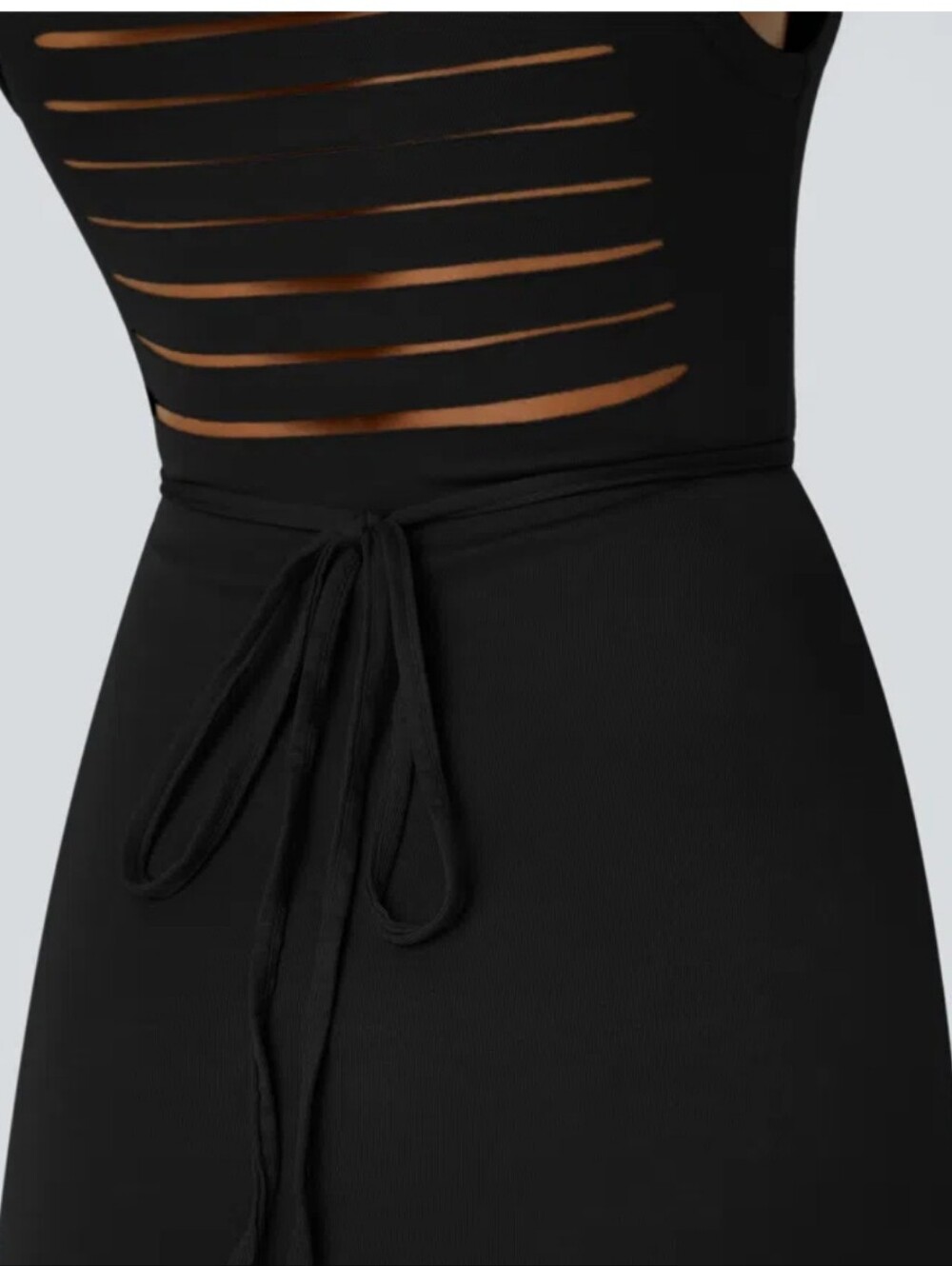 HALARA* Long Sleeve*High Slit Hooded Midi Dress in BLACK Size M - Picture 3 of 10